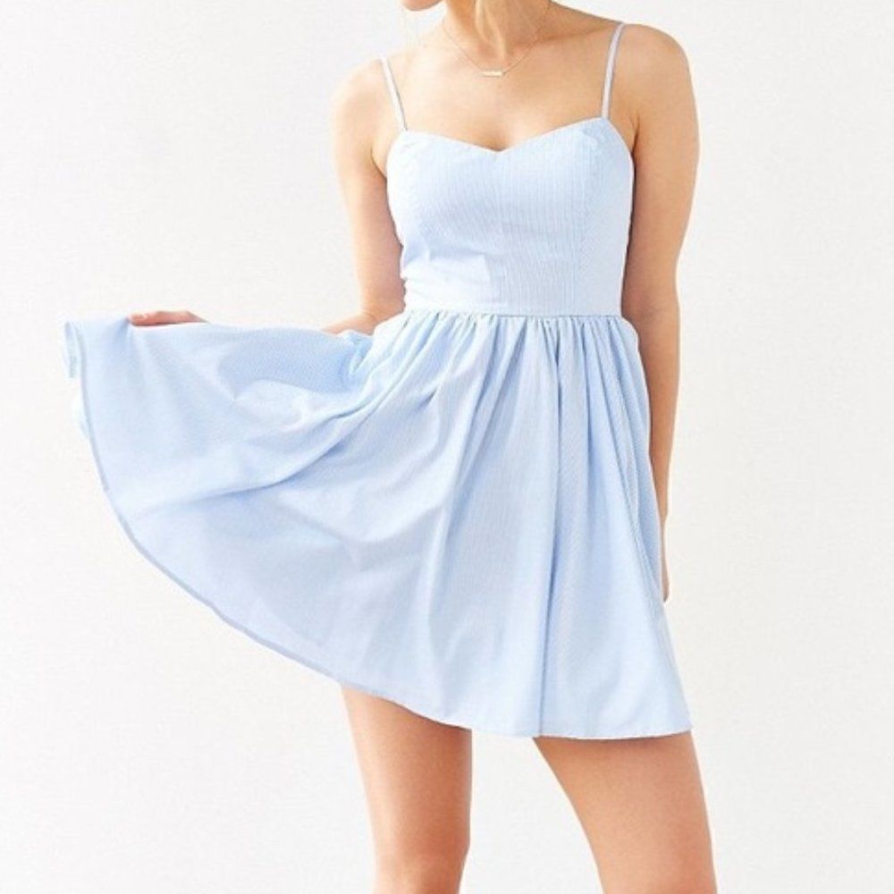 Lucca Couture Blue and White Striped Summer Dress in Size 8